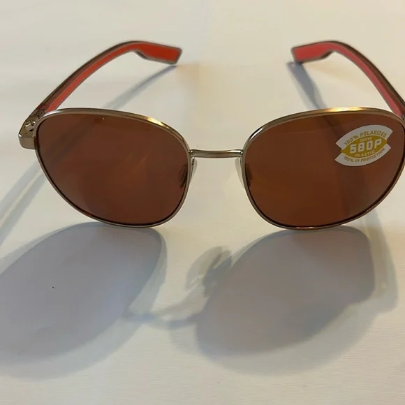 COSTA EGRET – ROSE GOLD – COPPER SILVER MIRROR POLARISED Costa Egret L (55-18) with Copper Silver Mirror lenses and  main image 3